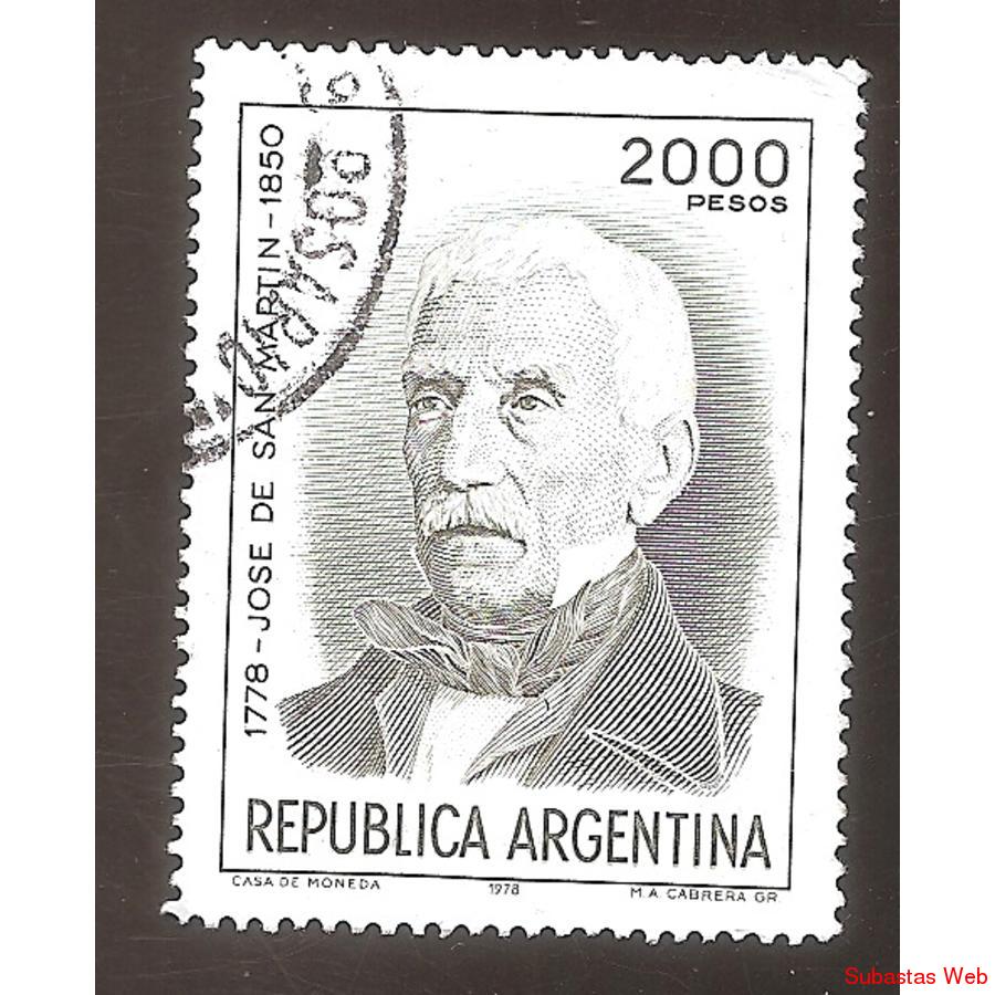 ARGENTINA 1978 (MT1151a) CORREO ORDINARIO: SAN MARTIN  USADA