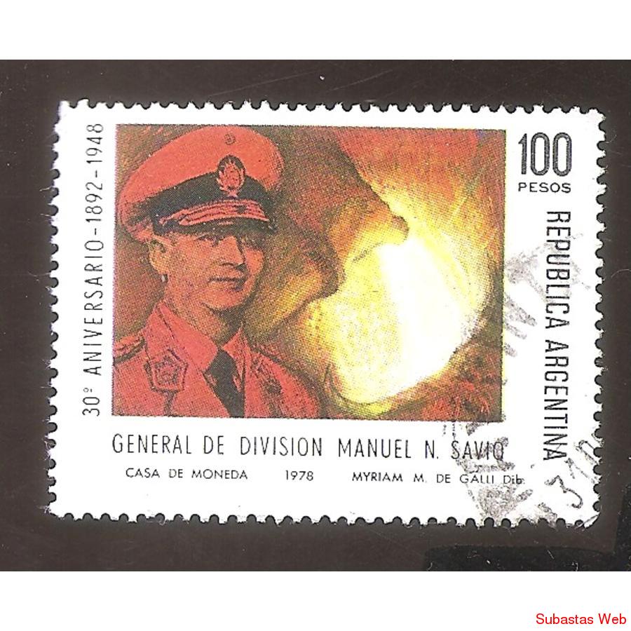 ARGENTINA 1978 (MT1141) HOMENAJE AL GENERAL SAVIO,  USADA