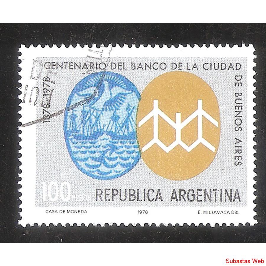 ARGENTINA 1978 (MT1140) 100 AÑOS DEL BANCO CIUDAD,  USADA