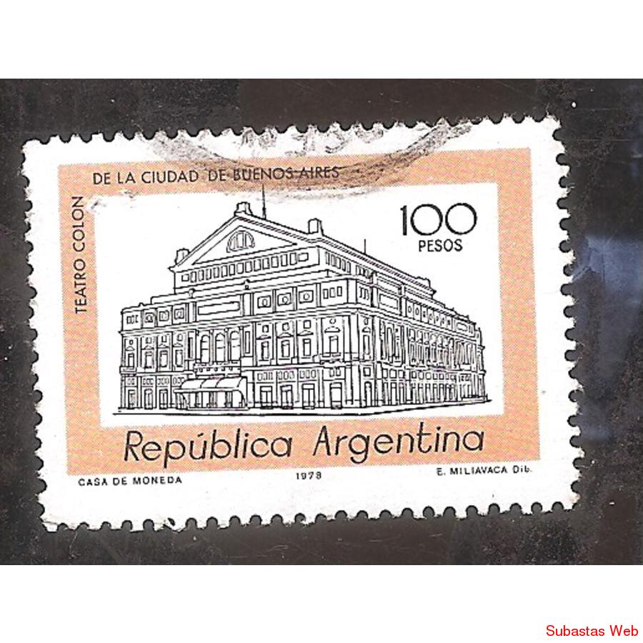 ARGENTINA 1978 (MT1130) TEATRO COLON CON AÑO AL PIE,  USADA
