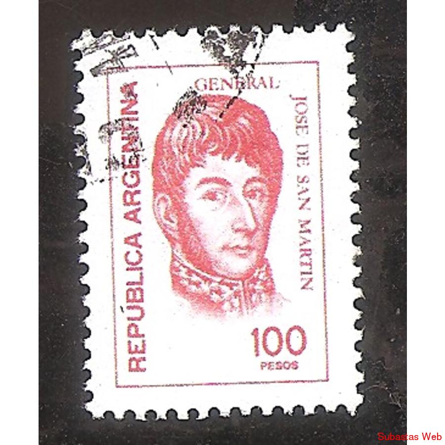 ARGENTINA 1977 (MT1089) PROCERES: SAN MARTIN $100  USADA