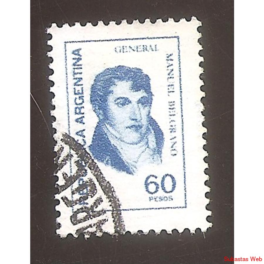 ARGENTINA 1976 (MT1073) PROCERES: BELGRANO DE $60  USADA