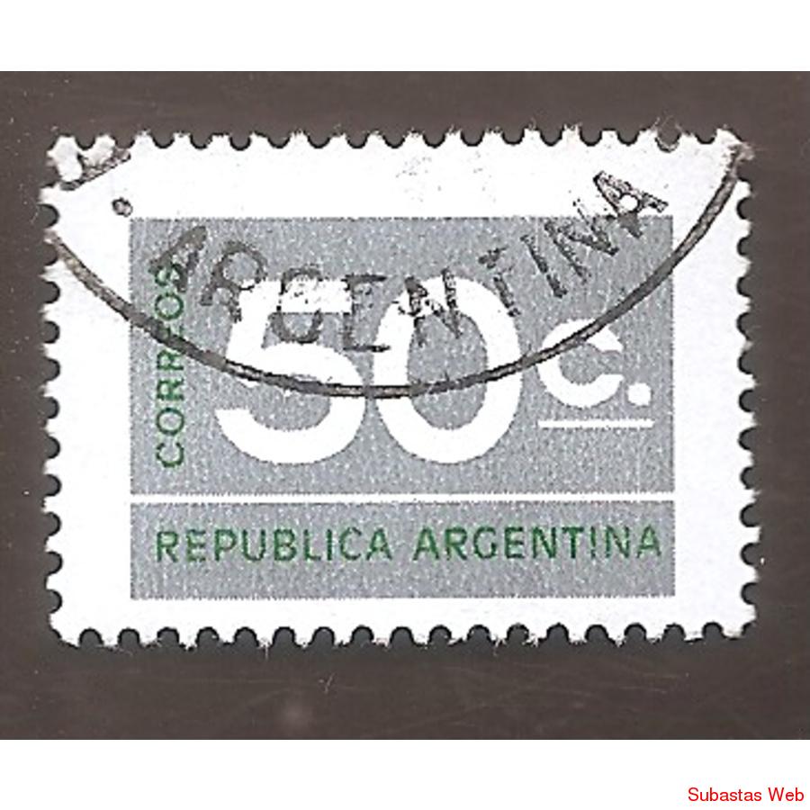 ARGENTINA 1976 (MT1063) CIFRAS:  $0,50  TIZADO FLUO,  USADA