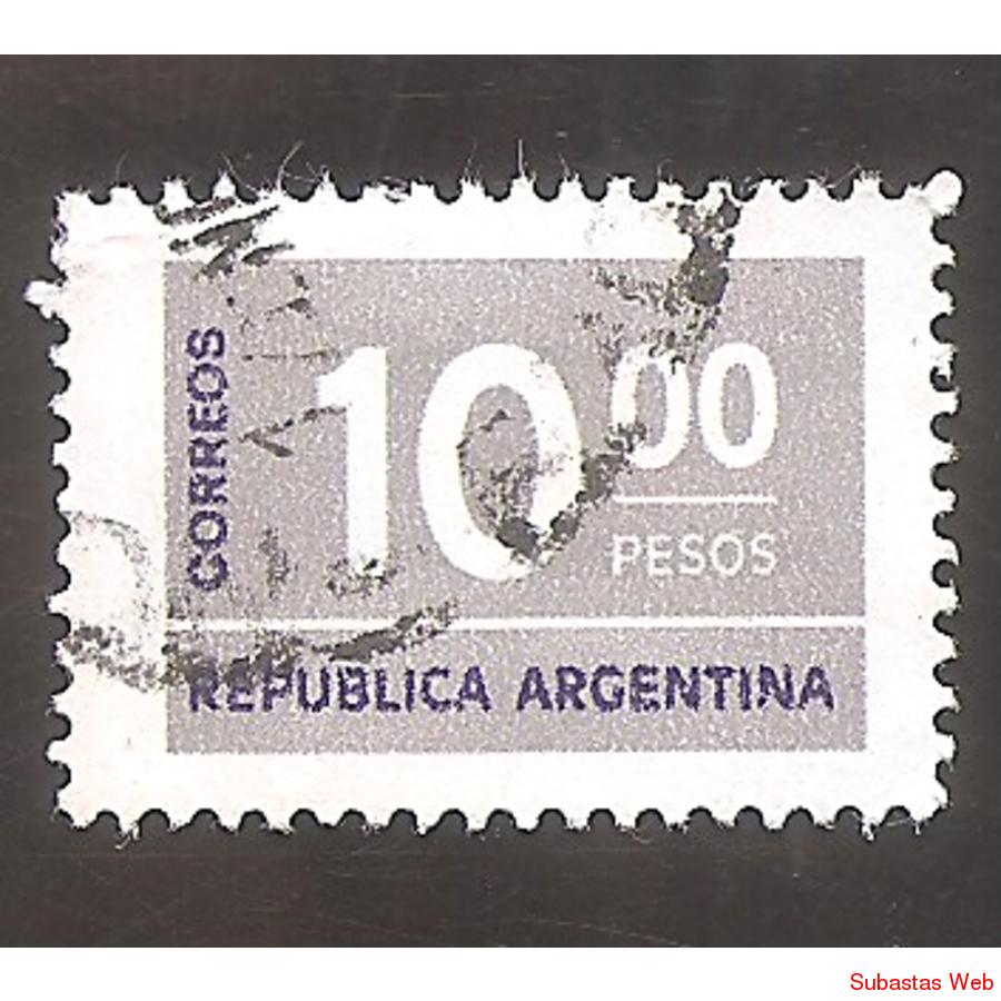 ARGENTINA 1976 (MT1044b) CIFRAS  DE $10, MATE FLUO, LILA,USA