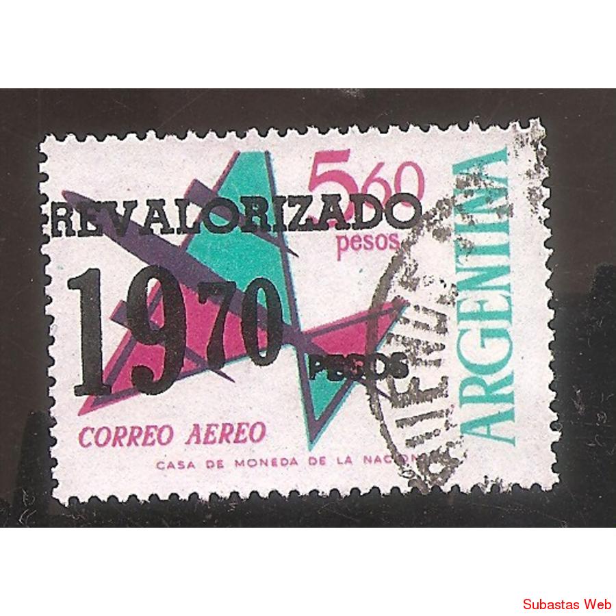 ARGENTINA 1975 (MT153 aerea) AVIONCITO REVALORIZADO  USADA