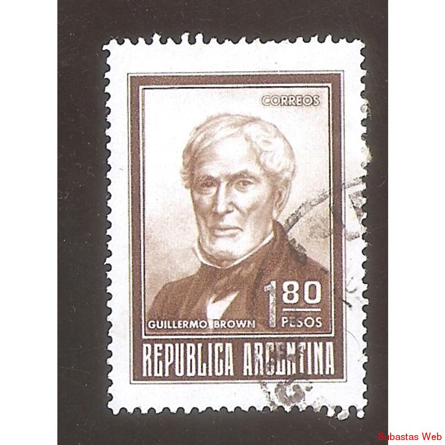ARGENTINA 1973 (MT954) PROCERES: BROWN  DE $1,80  USADA