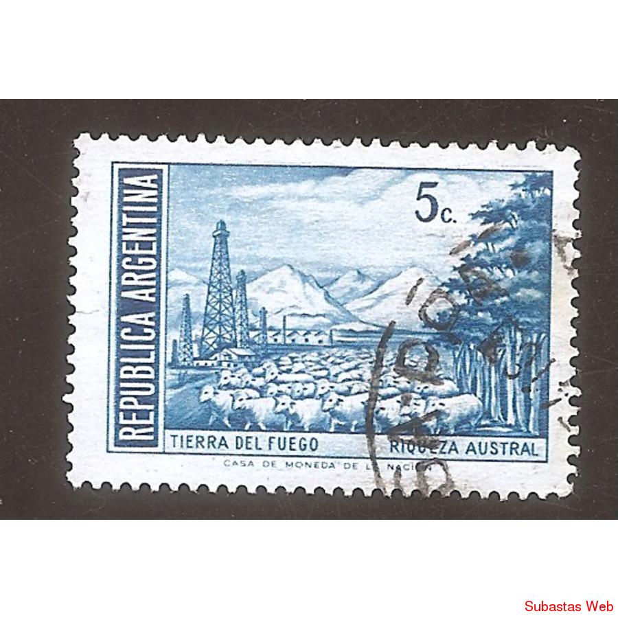ARGENTINA 1971 (MT885) TIERRA DEL FUEGO FLUO,  USADA