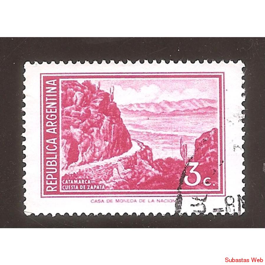 ARGENTINA 1971 (MT884) CUESTA DEL ZAPARA,  FLUO,  USADA
