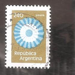 ARGENTINA 1979 (MT1170) ESCARAPELA NACIONAL $240,USADA