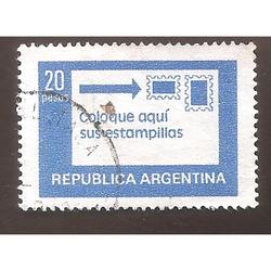 ARGENTINA 1978 (MT1144) DIFUSION SERVICIOS $20 MATE FLUO,  U