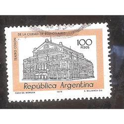 ARGENTINA 1978 (MT1130) TEATRO COLON CON AÑO AL PIE,  USADA