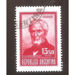 ARGENTINA 1975 (MT1010) PROCERES Y RIQUEZAS BROWN $13,50  US