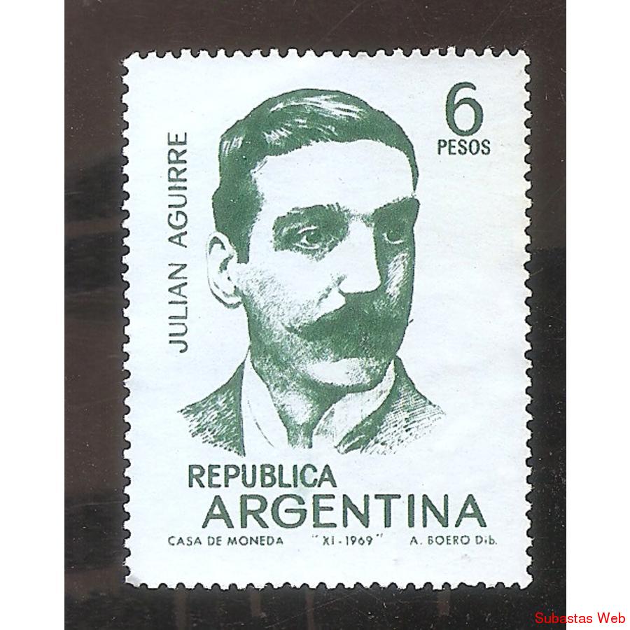 ARGENTINA 1969 (MT852)  MUSICOS ARGENTINOS  SELLO 1, USADO