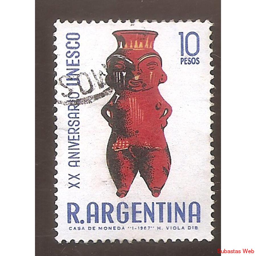 ARGENTINA 1967 (MT785) ANIVERSARIO DE LA UNESCO  USADA