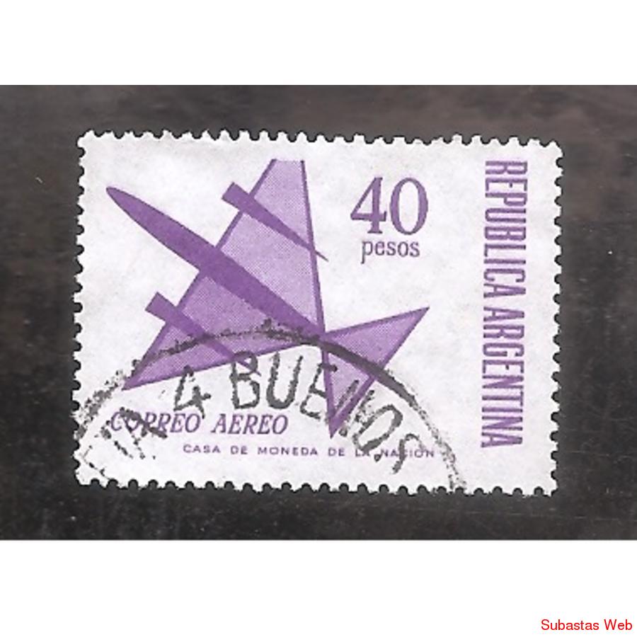 ARGENTINA 1967 (MT119 Aerea) DIBUJO DE UN AVION $40, USADA