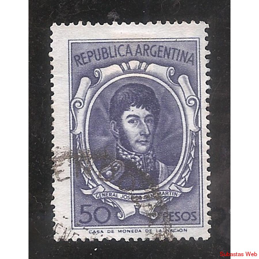 ARGENTINA 1966 (MT782a) PROCERES SAN MARTIN $50, MATE, USADA
