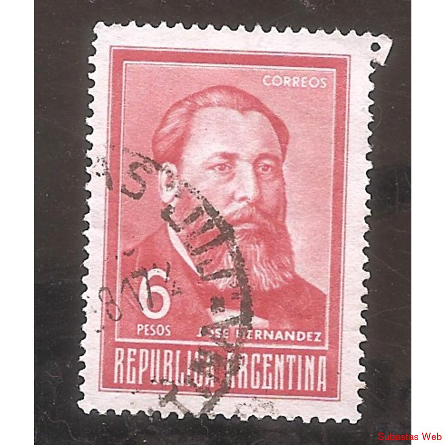 ARGENTINA 1966 (MT779c) HERNANDEZ HUECOGRABADO MATE, USADA