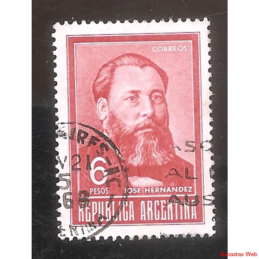 ARGENTINA 1966 (MT779b) HERNANDES HUECOGRABADO TIZADO USADA