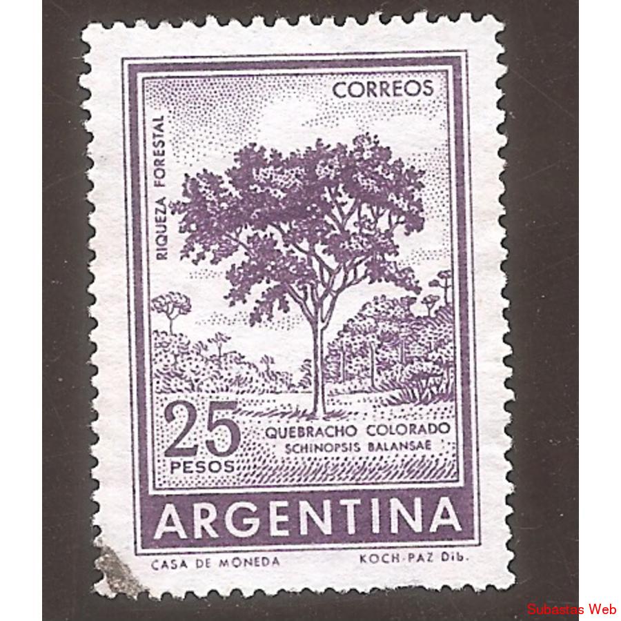 ARGENTINA 1966 (MT733a) P Y RIQUEZAS: QUEBRACHO OFFSET  USAD