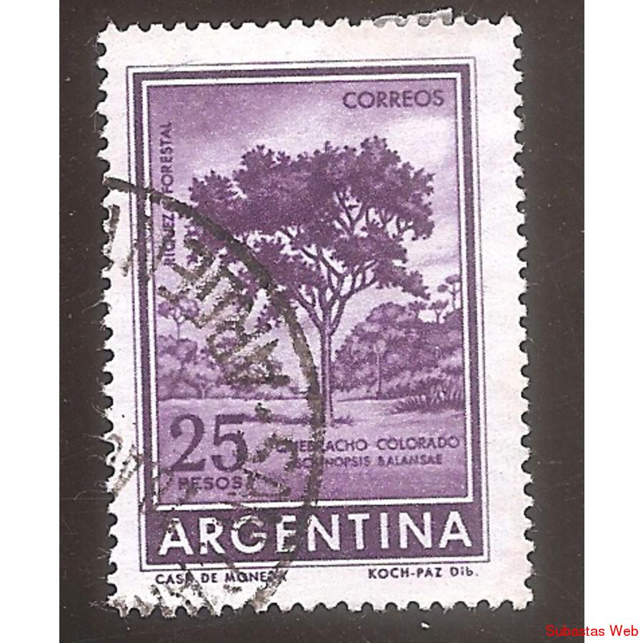 ARGENTINA 1966 (MT733) PY RIQUEZAS: QUEBRACHO HUECOGRABADO,