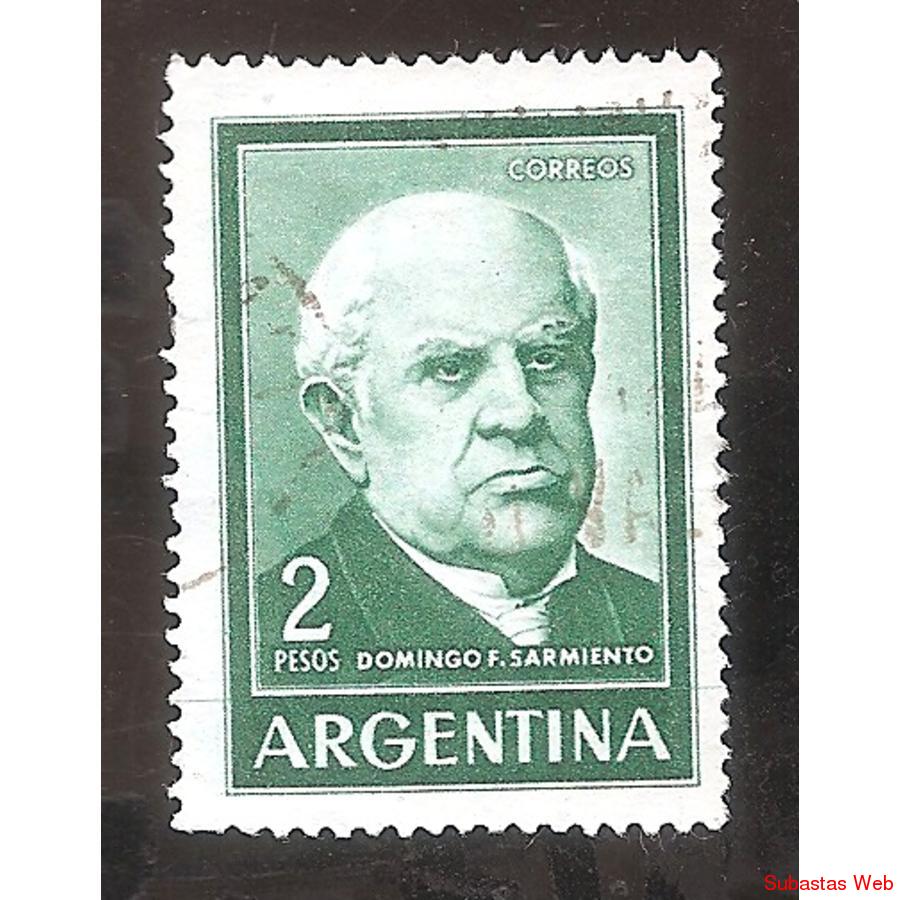 ARGENTINA 1963 (MT662) SARMIENTO DE $2, TIZADO,  USADA
