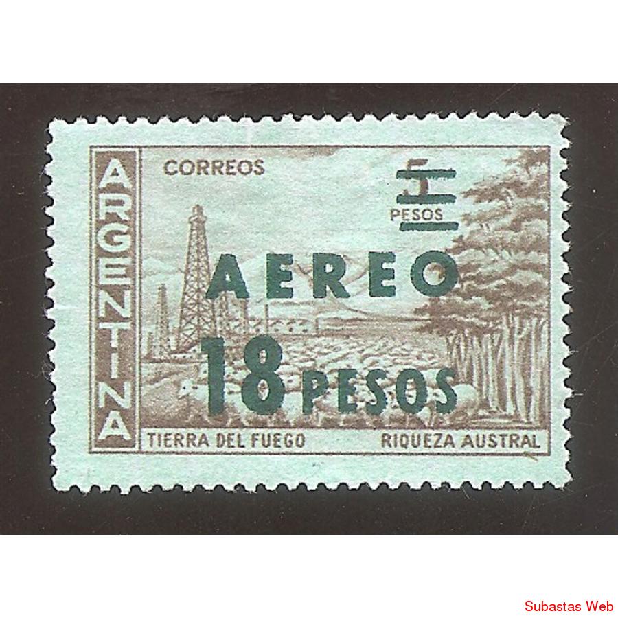 ARGENTINA 1962 (MT87 Aerea) SELLO 606 SOBRECARGADO $18  USAD