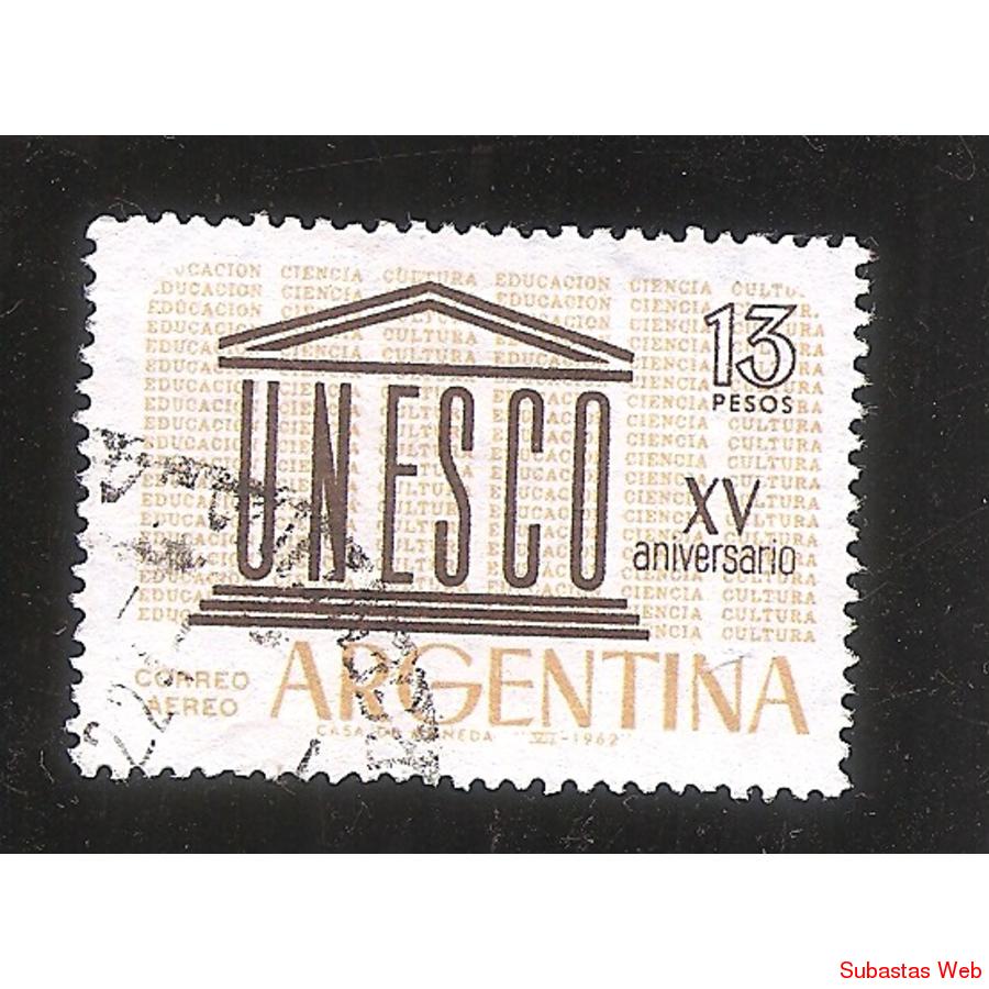 ARGENTINA 1962 (MT84Aerea) ANIVERSARIO DELA UNESCO, USADA