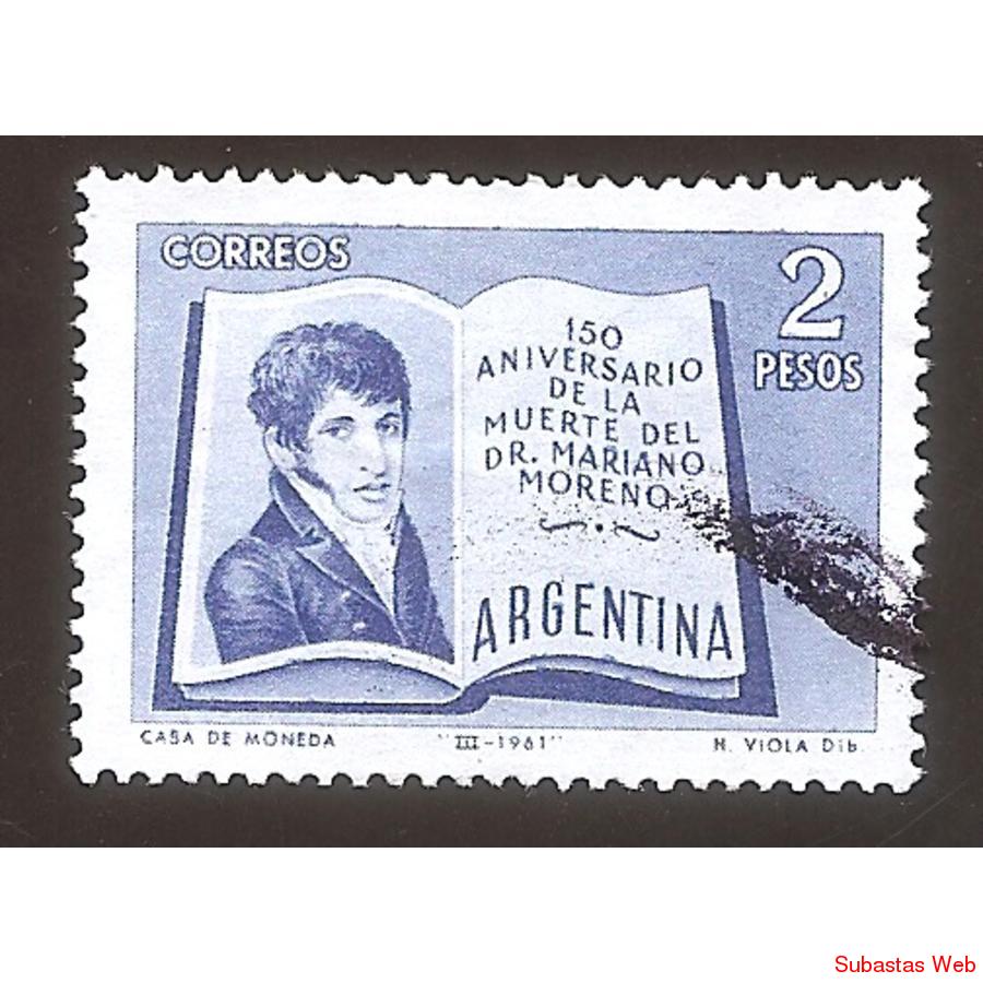 ARGENTINA 1961 (MT637) MUERTE DE MARIANO MORENO,  USADA