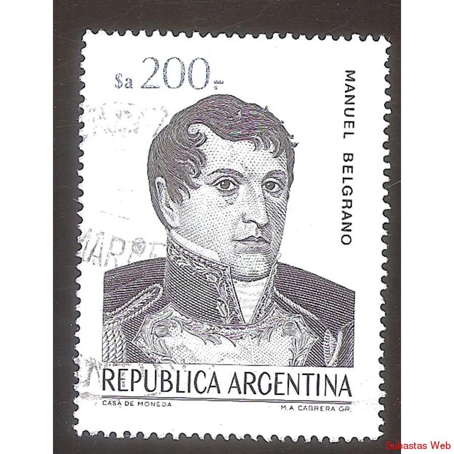 ARGENTINA 1984 (MT1494) CORREO ORDINARIO BELGRANO $a200  USA