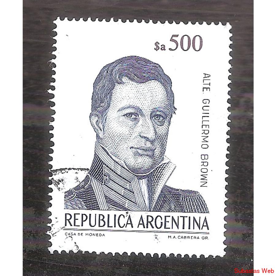 ARGENTINA 1985 (MT1510) CORREO ORDINARIO BROWN $a500   USADA