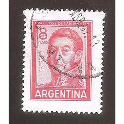 ARGENTINA 1965 (MT705) SAN MARTIN DE $8 MATE OFFSET,  USADA