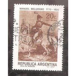 ARGENTINA 1970 (MT863) MANUEL BELGRANO A CABALLO,  USADA
