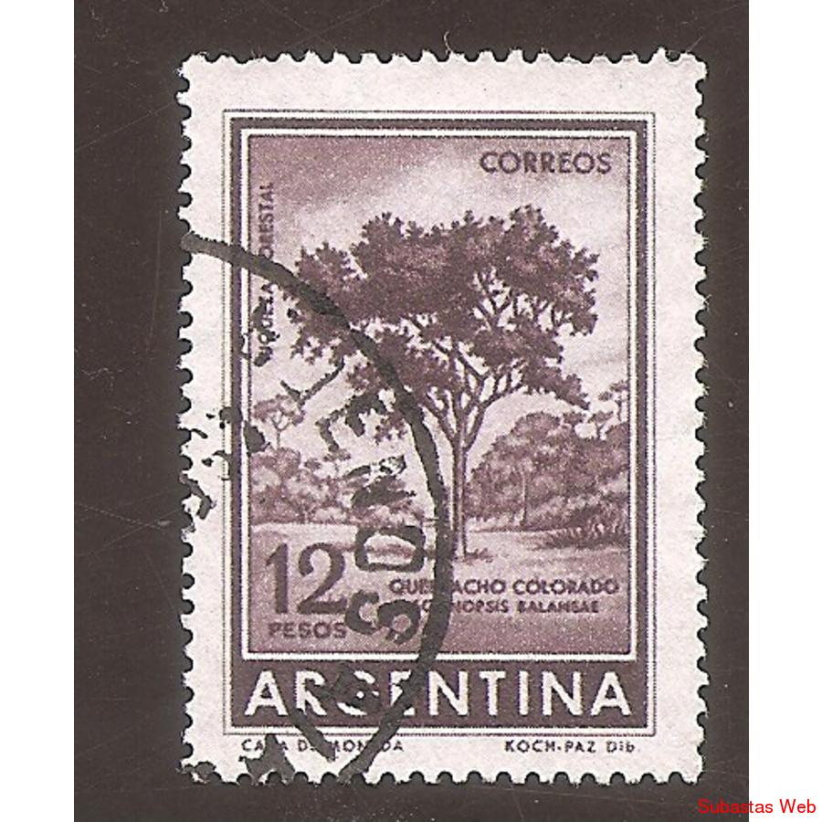 ARGENTINA 1959(MT606B) PROC Y RIQ:  QUEBRACHO, HUECOGRABADO,