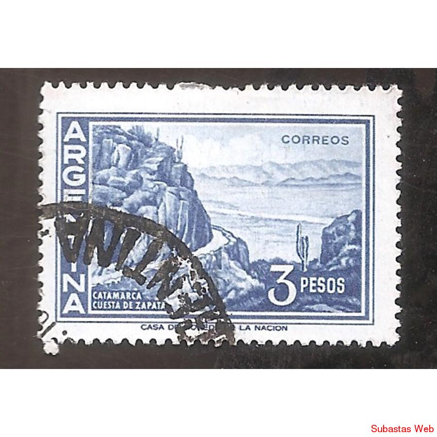 ARGENTINA 1959(MT605a) CUESTA DEL ZAPATA  TIZADO HUECOGRABAD