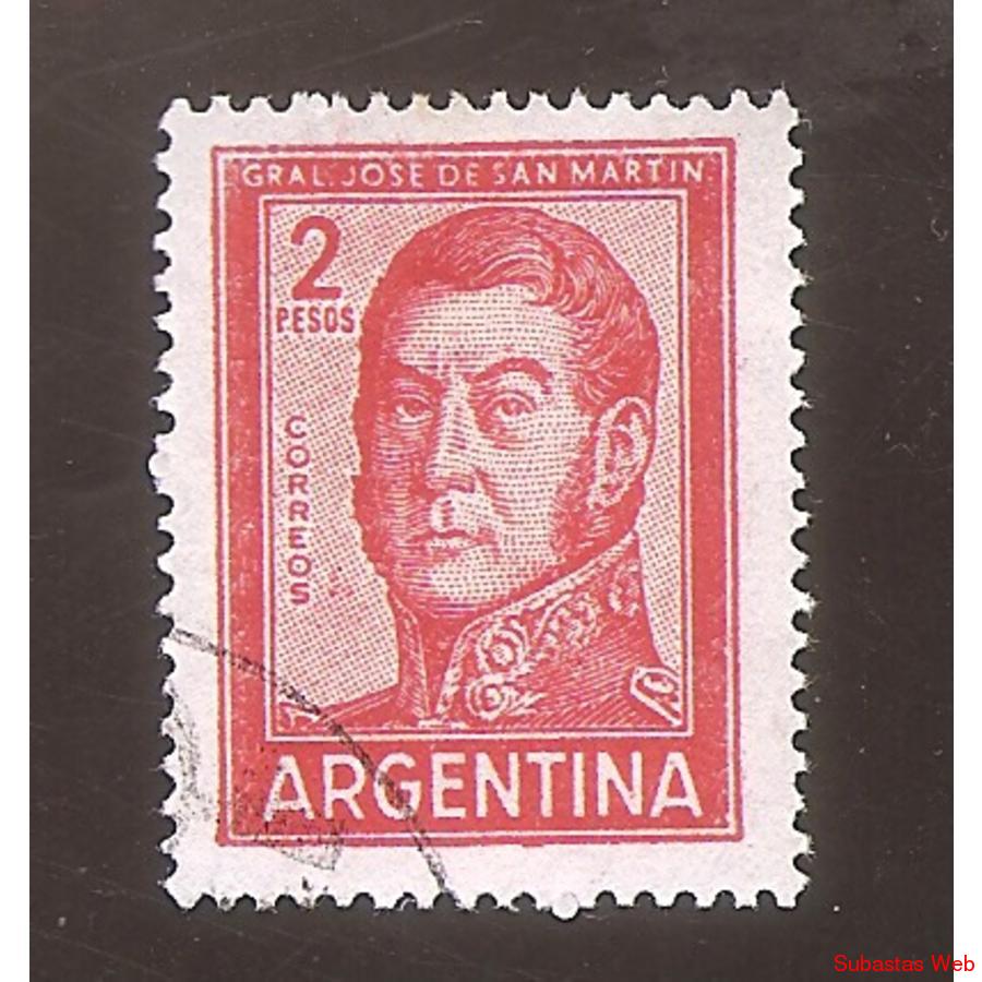 ARGENTINA 1959(MT604Ba) SAN MARTIN TIPOGRAFIA MATE, USADA, 1