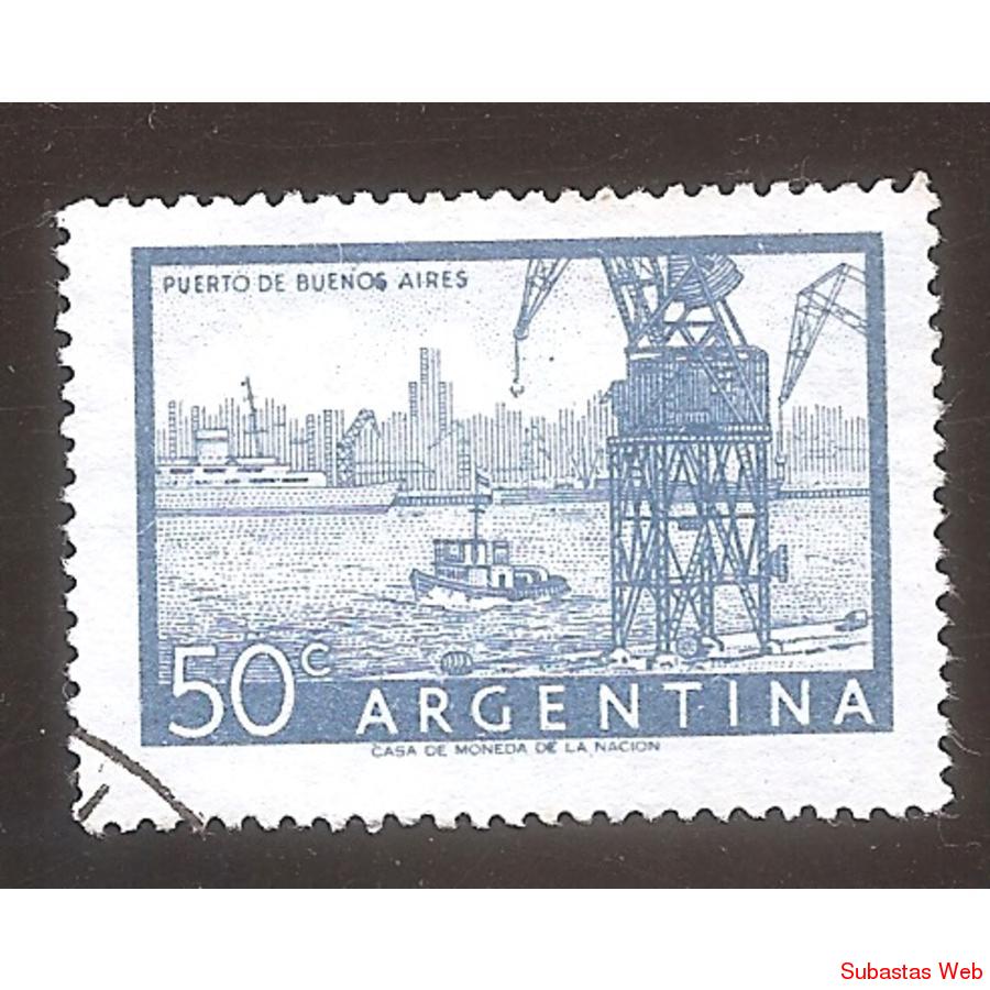 ARGENTINA 1959(MT603) PUERTO DE BUENOS AIRES, AZUL CLARO,  U