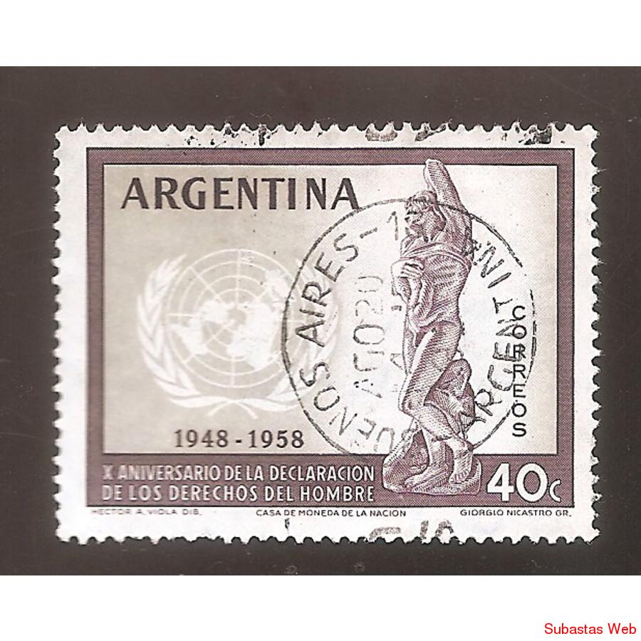 ARGENTINA 1958(MT595) DECLARACION DERECHOS HUMANOS  USADA