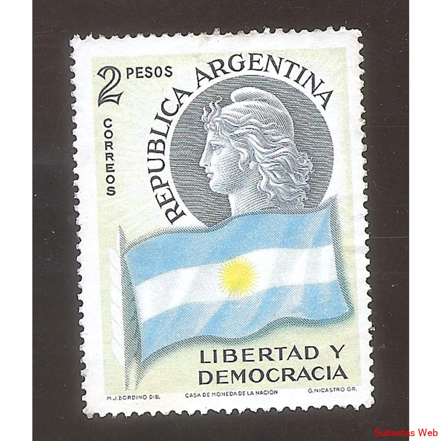 ARGENTINA 1958(MT589) TRANSMISION DEL MANDO DE $2  NSG