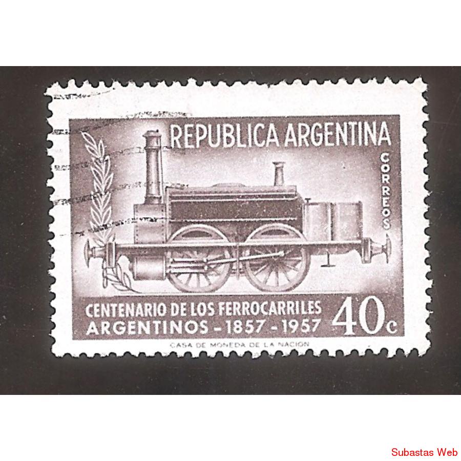ARGENTINA 1957(MT577) CENTENARIO DE FERROCARRILES $0,40 USAD