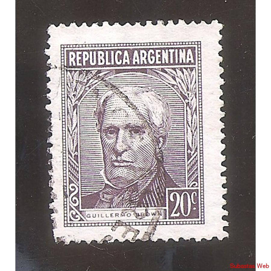 ARGENTINA 1956 (570B) PROCERES: BROWN TIPO III 19,5x25,5  US