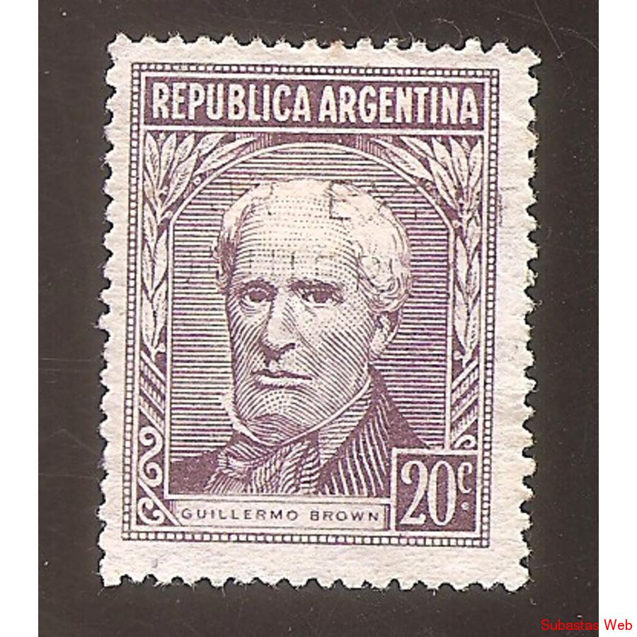 ARGENTINA 1956 (MT570) PROCERS: BROWN TIPO I  20x26,5  USADA