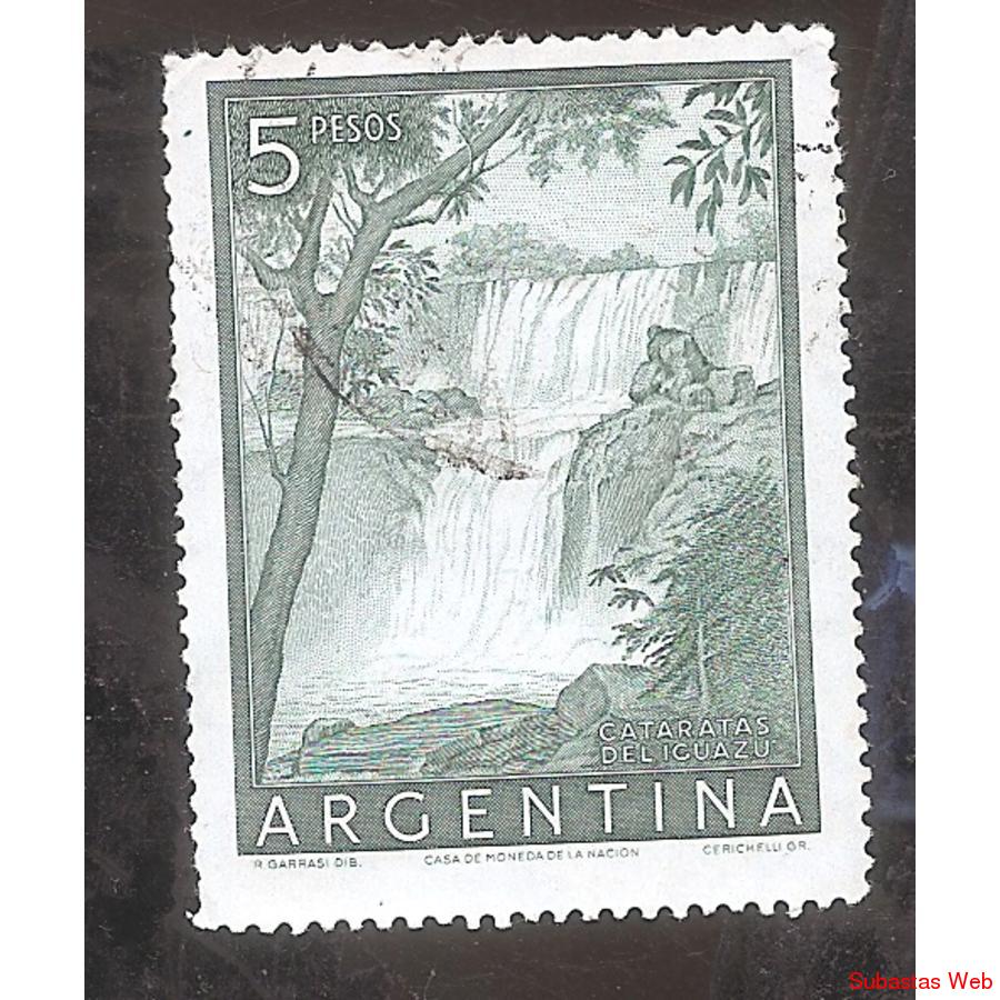 ARGENTINA 1954(MT549) CATARATAS DEL IGUAZU TIZADO DENT.13,5