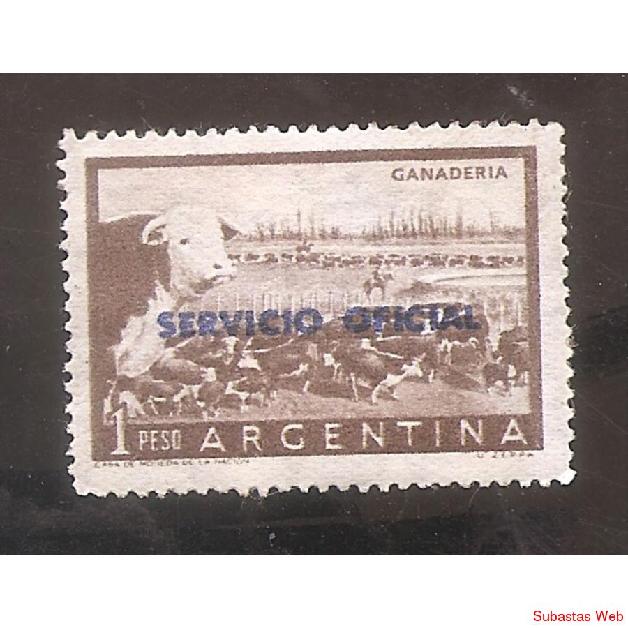 ARGENTINA 1954(MT547A-385) GANADERIA, METE, SO TIPO II AZUL