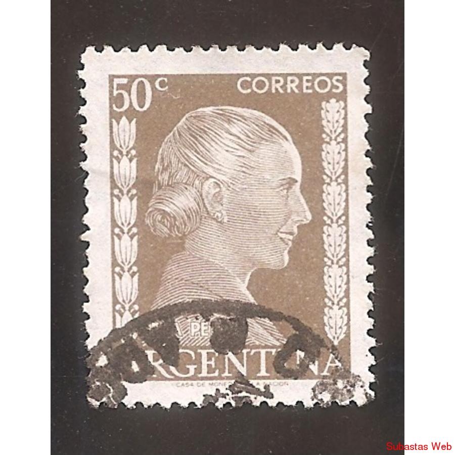 ARGENTINA 1952(MT524)  EVA PERON   DE $0,50   USADA