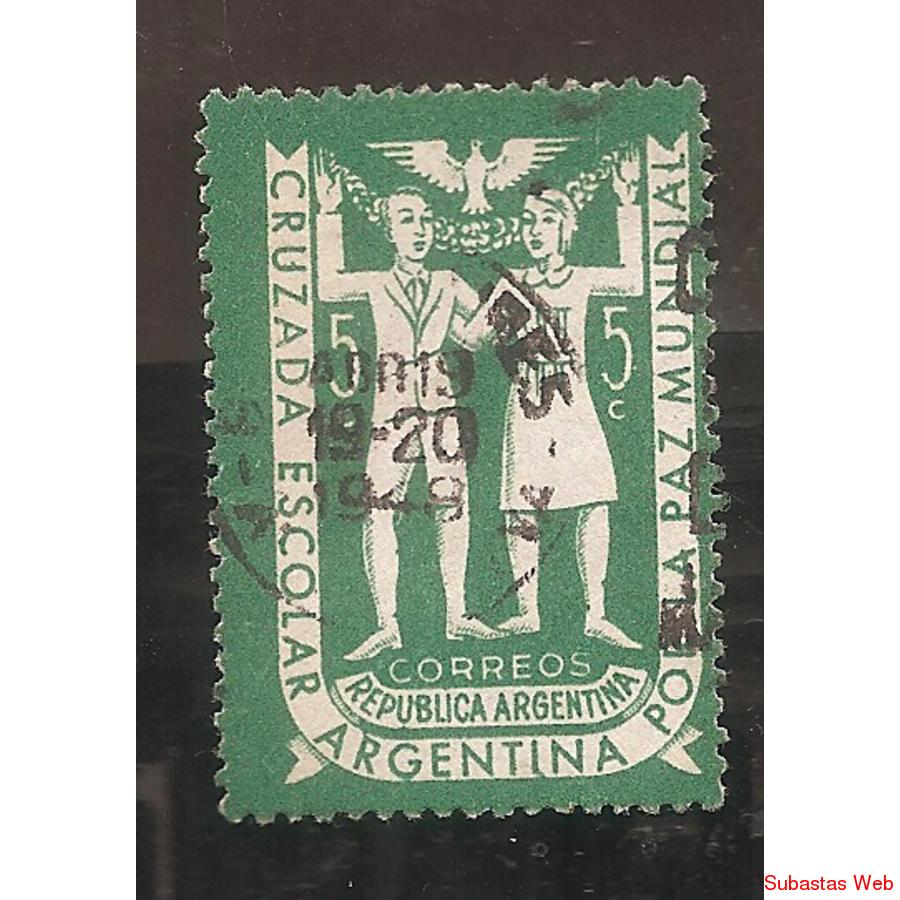ARGENTINA 1947(MT492) CRUZADA ESCOLAR $0,05 SINFILI,  USADA