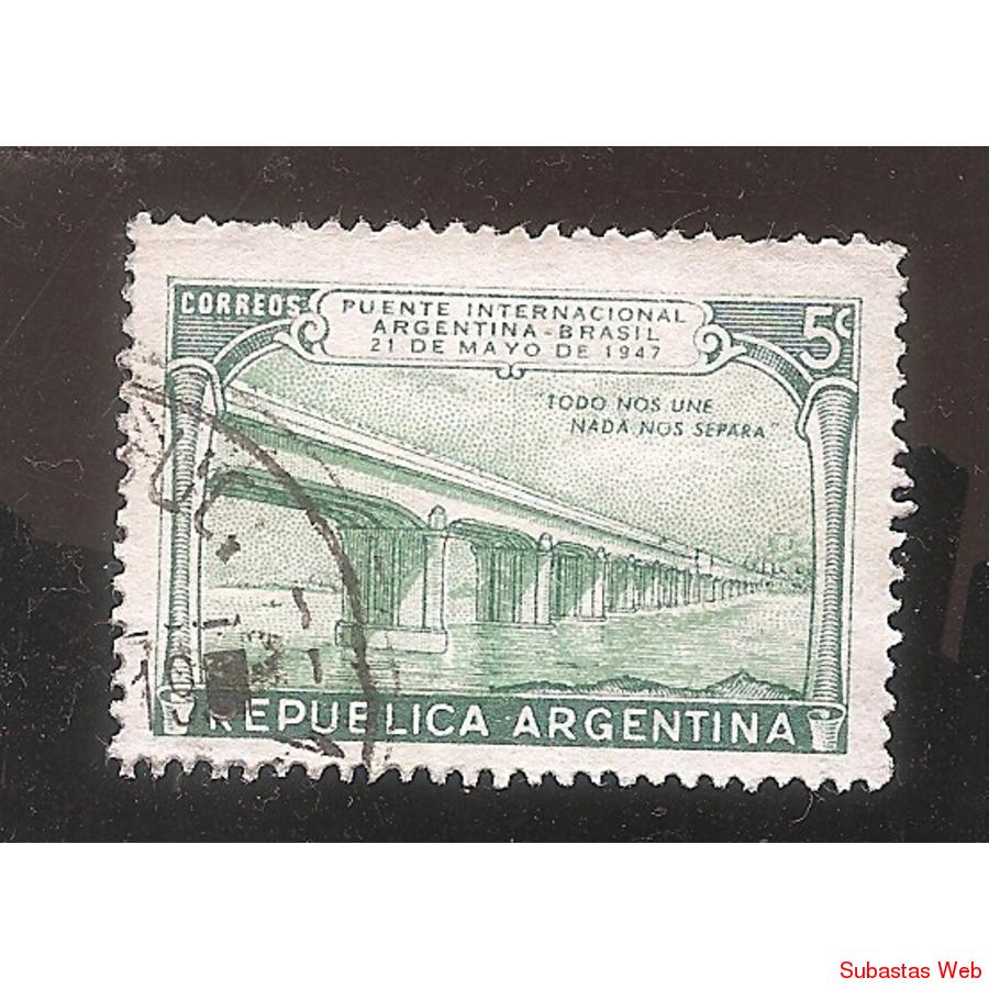 ARGENTINA 1947(MT484) PUENTE ARGENTINA BRASIL  USADA