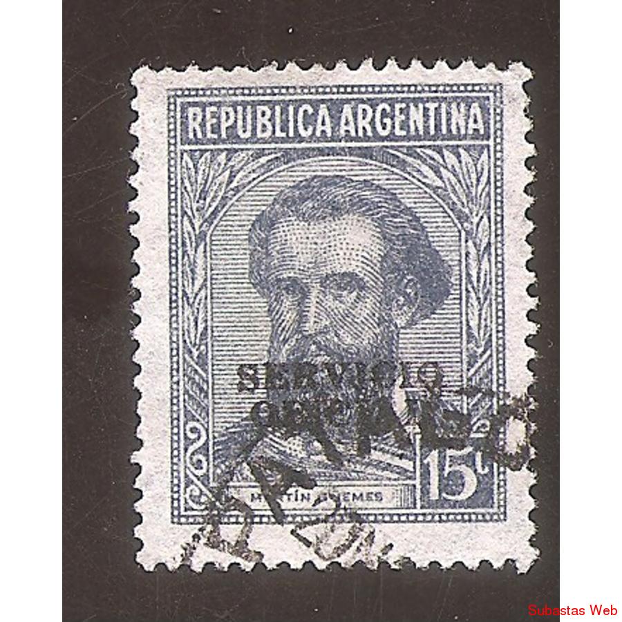 ARGENTINA 1942(MT423IIa-344C) GUEMES, FIL RR NITIDA, SO 12mm
