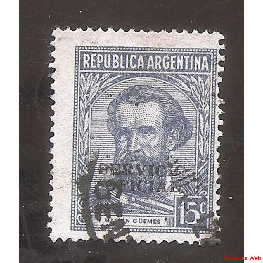 ARGENTINA 1942(MT423I.344A) GUEMES FILI RA ONDULADOS, SO 12m