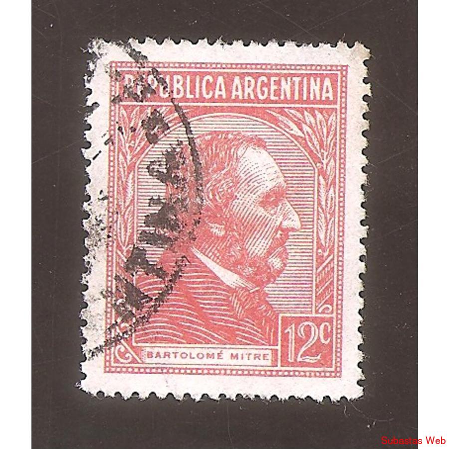 ARGENTINA 1939(MT396) MITRE  FILIGRANA  RA,  USADA