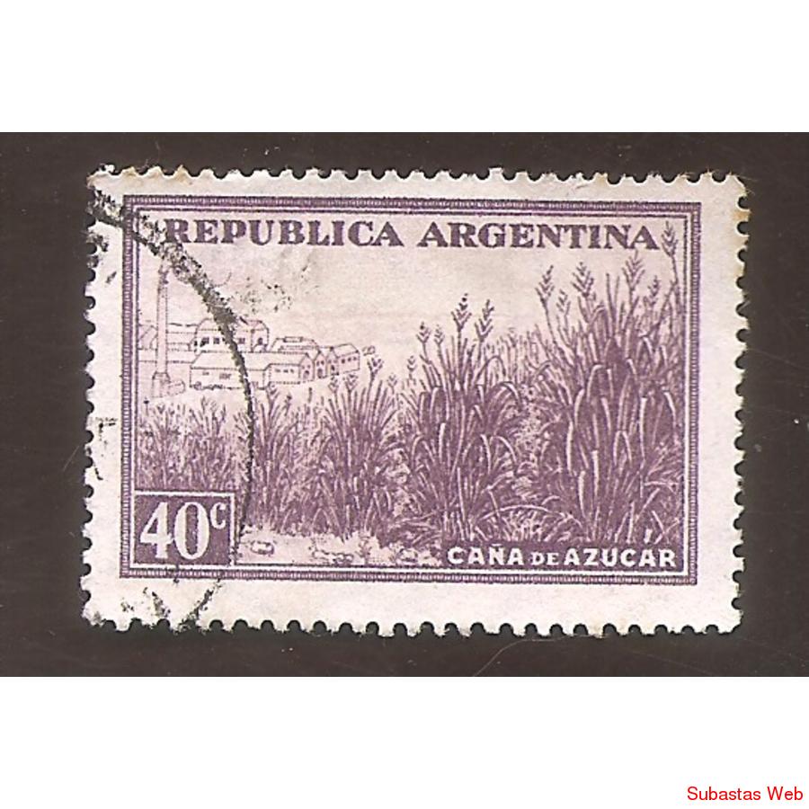 ARGENTINA 1935(MT378) CAÑA DE AZUCAR,  FILIG.  RA RO,  USADA